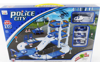 Игровой набор POLICE CITY Парковка  со спуском и вертолетной площадкой