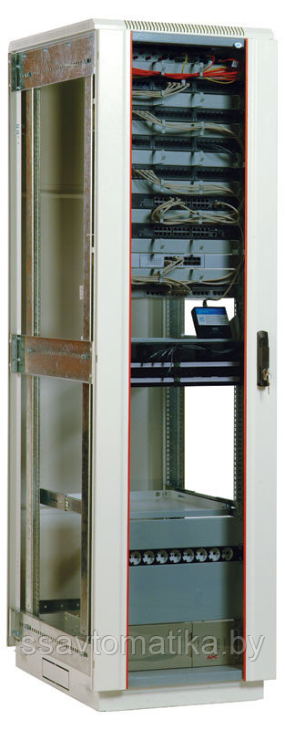 Шкаф напольный 38U (600x1000) дверь стекло - фото 2 - id-p50773496