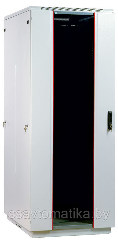 Шкаф напольный 18U (600x600) дверь стекло, чёрный