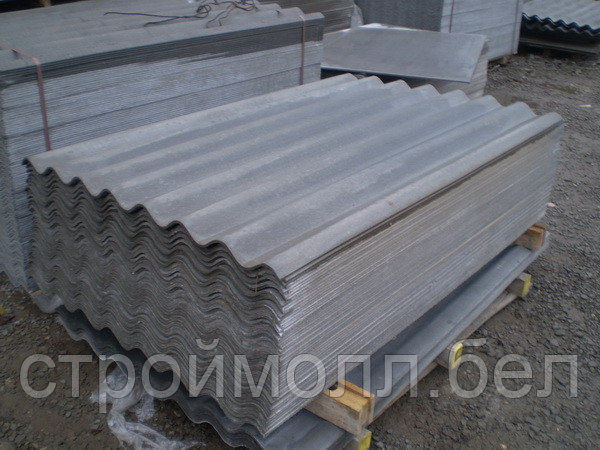 Шифер 8-волновой серый 1750х1130х5.2 мм (РФ) в Минске