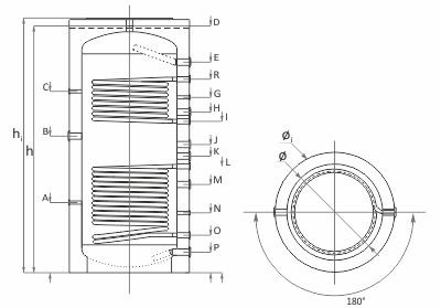 Буферная емкость SUNSYSTEM PR2- 800 - с двумя теплообменниками - фото 4 - id-p50794917