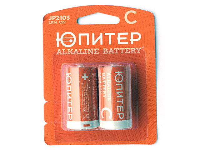 Батарейка C LR14 1,5V alkaline 2шт. ЮПИТЕР (JP2103) - фото 1 - id-p50800379