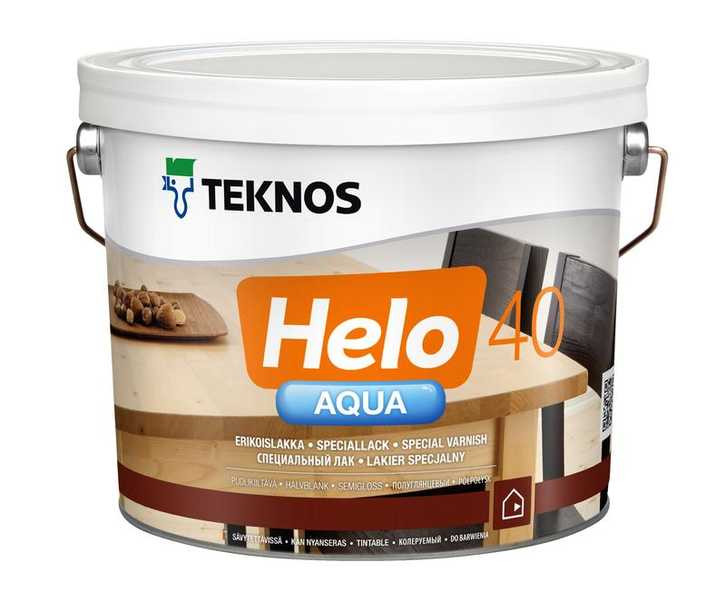 Teknos Helo Aqua 40 Semigloss - Водоразбавляемый паркетный лак, полуглянцевый,2.7л| Текнос Хело Аква