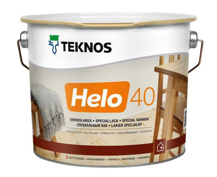 Teknos Helo 40 Semigloss - Уретано-алкидный паркетный лак, полуглянцевый, 0.9л