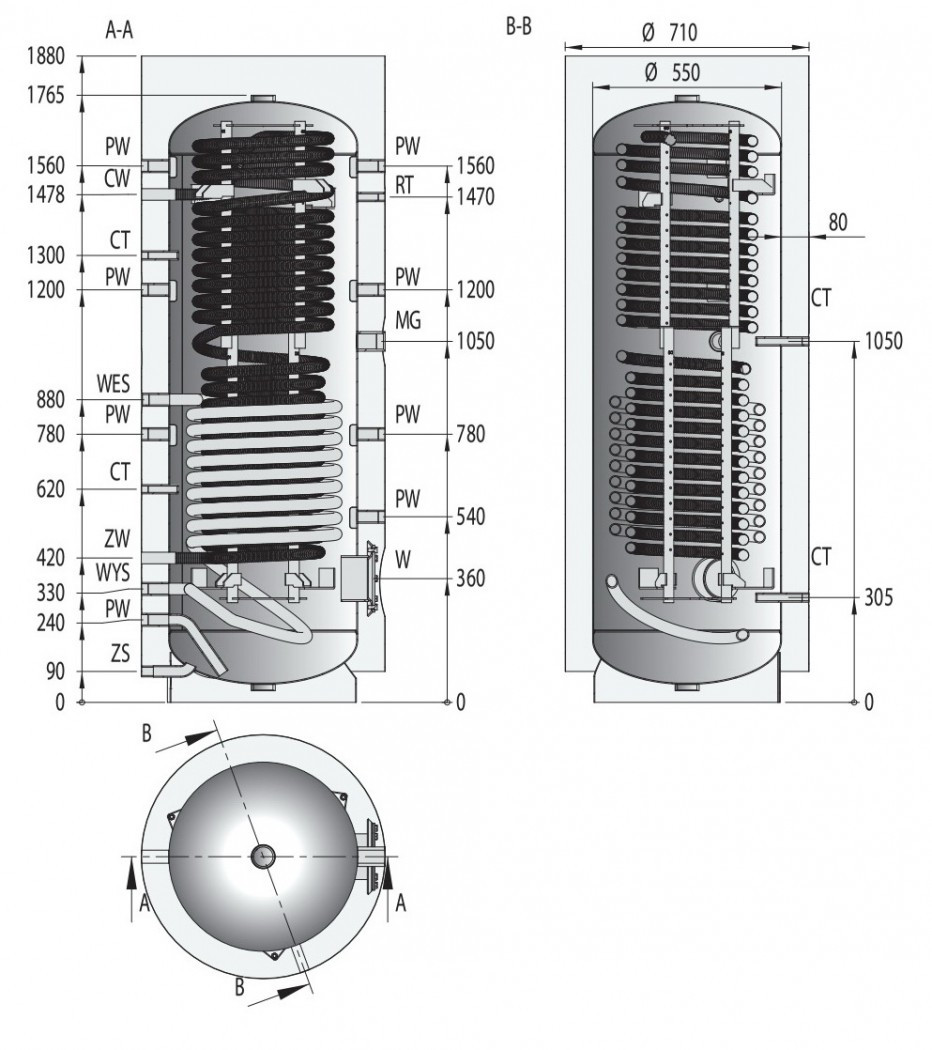 Буферная емкость Elektromet WGJ-B inox 350 - фото 4 - id-p50994825