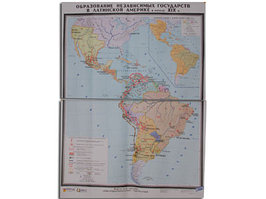 Учебная карта "Образование независимых государств в Латинской Америке" (матовое, 2-стороннее лам.)
