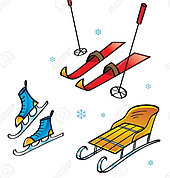 лыжи санки и зимние аксесуары