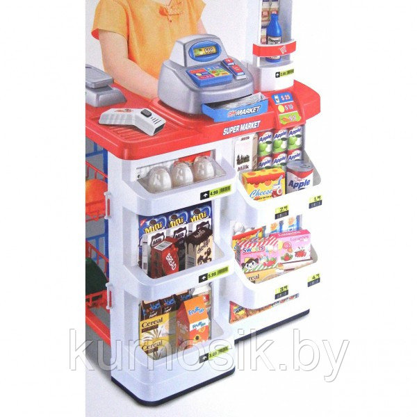 Детский игровой супермаркет 668-02 с корзинкой,касса,продукты,звук - фото 3 - id-p51108003