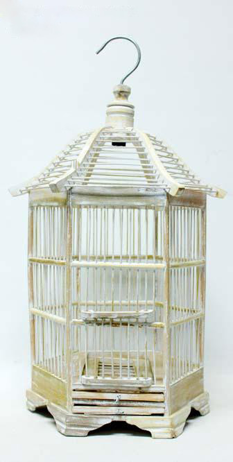 Клетка для птиц декоративная Пагода белая