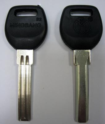 Заготовка для ключей проф (Э) 2 паза с плащадкой 8,0*34 мм ручка пластик (ПАН-ПАН, MINGBANG-B2) - фото 1 - id-p51125645