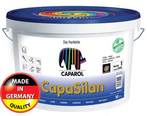 Caparol CapaSilan B1 10л силиконовая моющаяся краска для потолков, Германия