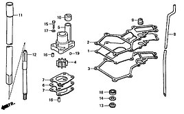 Прокладка корпуса редуктора Honda BF5, 12515-ZV1-010