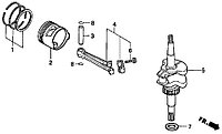 Коленвал Honda BF4/5B/5A 13310-ZV1-010