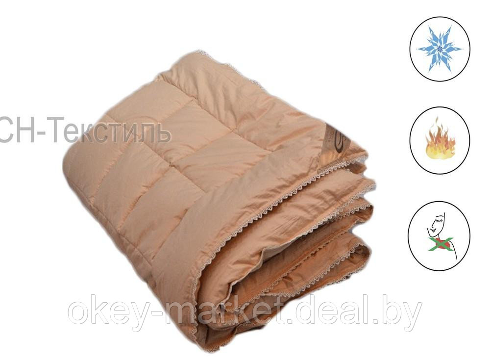 Одеяло  из верблюжьего пуха 172х205 "Noil Camelus" зима. Чехол Лавиш сатин LUХ класса, фото 2