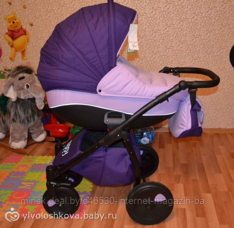Детская коляска (3 в1) TUTIS Zippy New фиолетовый/ светло-фиолетовый. Бесплатная доставка. - фото 6 - id-p51161837