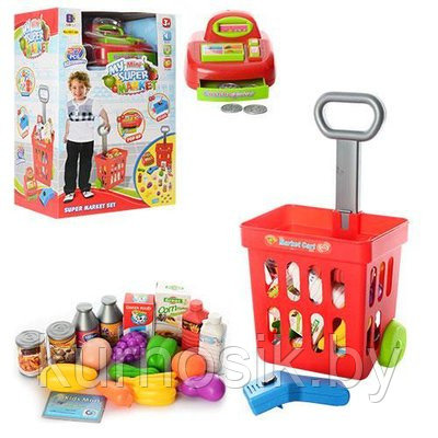 Детский магазин с кассовым аппаратом 661-84 продукты (27 деталей)