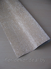 Креп-бумага металлизированная, цвет светлое золото, 180гр, Италия.