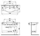 УМЫВАЛЬНИК СТОЛЕШНИЦА LAUFEN PALACE с одним отверстием под смеситель 1200X510, фото 4