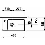 УМЫВАЛЬНИК МИНИ LAUFEN PRO 480х280 С ОТВ. СЛЕВА, фото 2