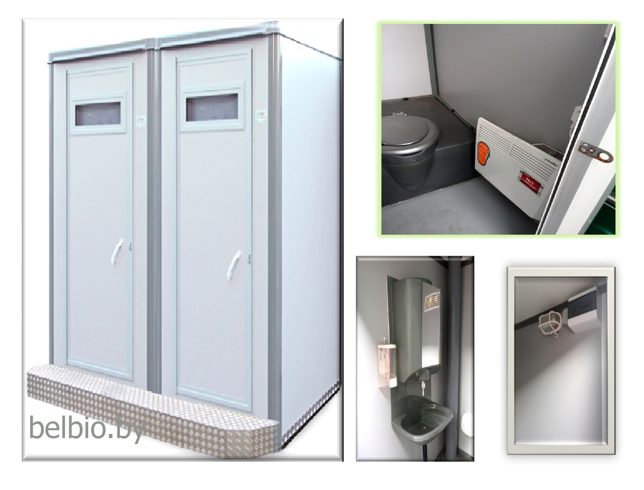 Биотуалет двойной модульный утепленный, туалетная кабина - фото 1 - id-p51318979