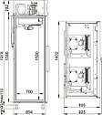 Двухкамерный шкаф POLAIR 0...+6/15...-20 c глухой дверью 1402х895х2028 на 700+700л., фото 2