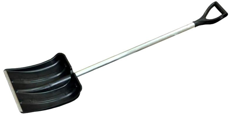 Лопата снеговая пластиковая "Витязь" с алюм. планкой, металл. черен. и V-ручкой, ковш 365х380 мм