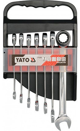Набор ключей комбинированных YATO  с трещоткой 7 предметов, фото 2