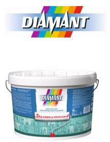 Краска акриловая в/д белая Diamant Для стен и потолоков 10 л. (14,4 кг.), фото 2