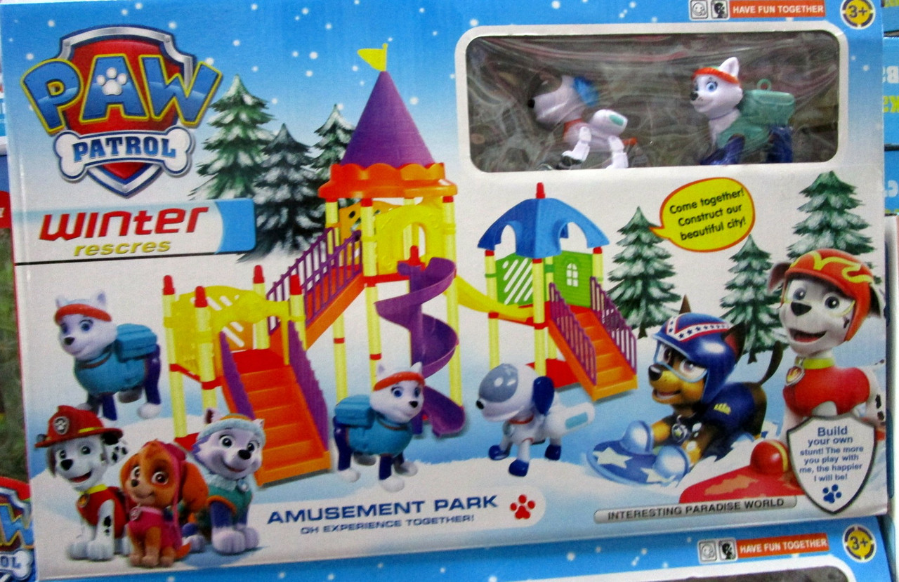Игровой набор щенячий патруль "домик с игровой площадкой" робопес и эверест