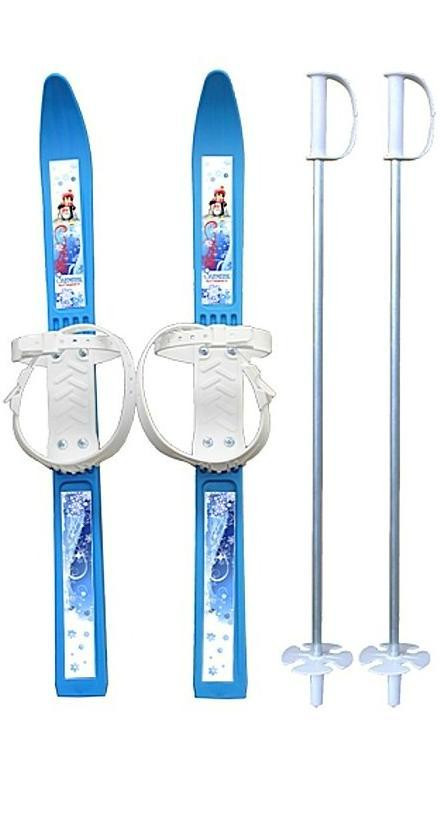 Лыжи детские "Олимпик-спорт"  66 см с палками (в сетке), от 3-6 лет
