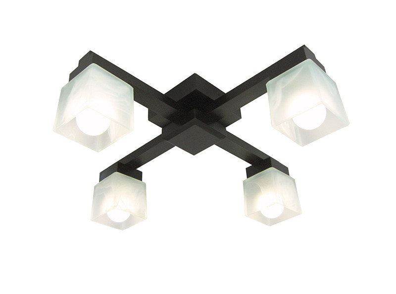 Люстра потолочная на 4 лампы с кубическими плафонами - фото 3 - id-p51497229