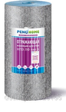 Теплошумоизоляция воздуховодов и любых метал. поверх. PENOHOME Порилекс НПЭ ЛФ типC 8мм х600мм х 15м