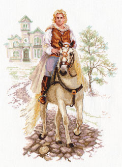 Набор для вышивания крестом «Юноша на белом коне».