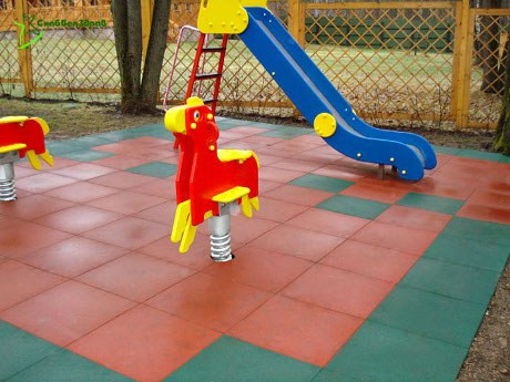 Резиновая плитка 500х500х40 для детской площадки (цена за 1 шт.) - фото 3 - id-p51539496