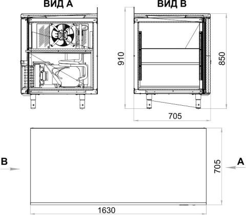 Холодильный стол -2...+10 разм.1630х705х850/910 на 450л. - фото 4 - id-p51601233