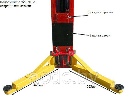 ATIS A255CHM подъемник двухстоечный с верхней синхронизацией 5.5 Т - фото 6 - id-p51640891