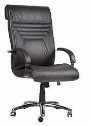 Кресло ВИП хром для руководителя, офиса и дома,  VIP Steel Chrome в ЭКО коже