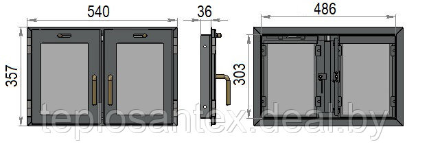 Дверца для печи (дверь печная со стеклом) ДП-05 "Волга 2" (Мета-Бел) в Гомеле - фото 3 - id-p3850401