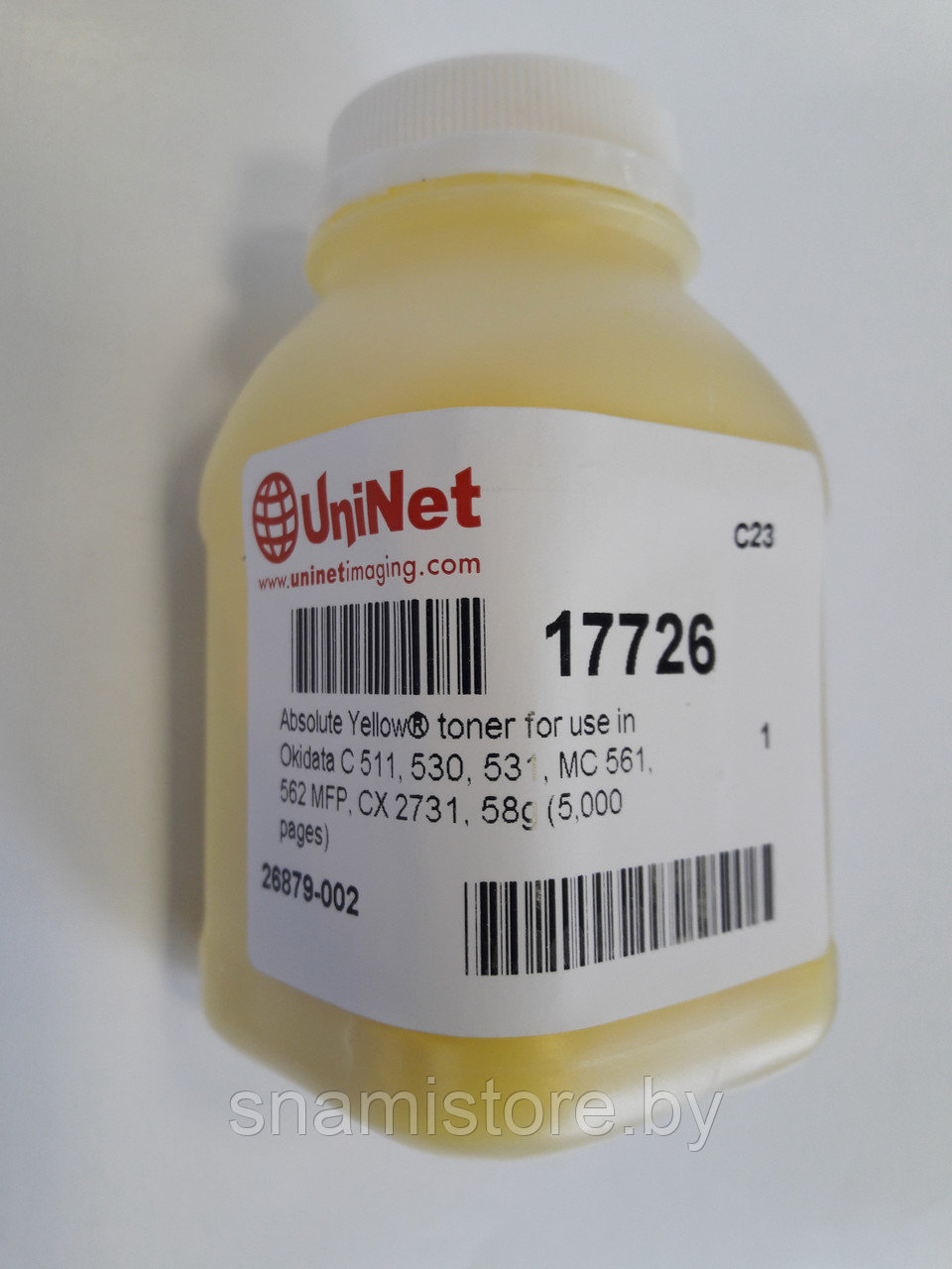 Тонер OKI C510/511/530/531/ MC 561/562 MFP/CX 2731 58гр. бутылка (Absolute Color) (желтый) UniNet - фото 1 - id-p51695151