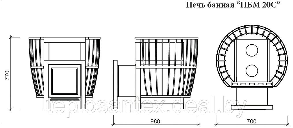 Печь для бани и сауны ПБМ 20 С (Мета-Бел) в Гомеле - фото 4 - id-p3756779
