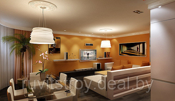 Дизайн интерьера гостиной комнаты и зала 