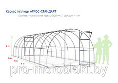 Теплица из поликарбоната Агрос-Стандарт ТЦ-1 20x20 (4 метра)