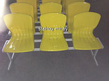 Скамейка металлическая с пластиковыми сидениями, фото 2
