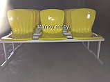 Скамейка металлическая с пластиковыми сидениями, фото 3