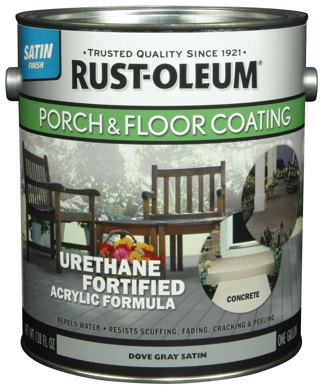 Dove Gray Satin - Краска PORCH&FLOOR на акриловой основе для деревянных и бетонных полов.