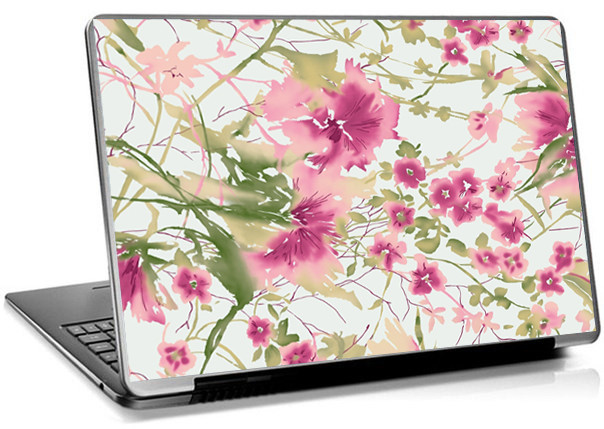 Наклейка на ноутбук «Акварельные цветы»