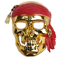 Маска "Пират" золотой череп с серьгой