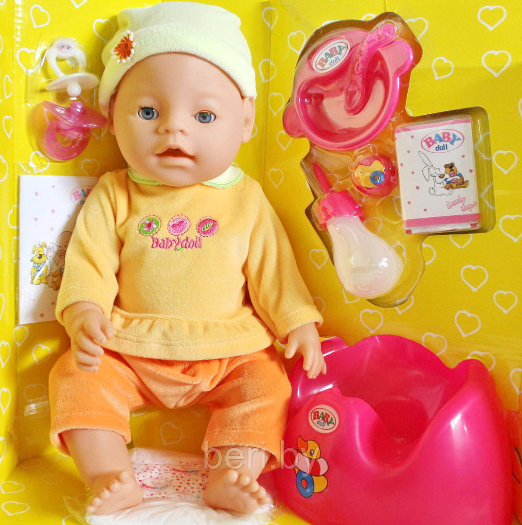 Кукла интерактивная Беби Дол (Baby Doll) 9 функций, 9 аксессуаров, аналог Беби Борн (Baby Born) 8001 - фото 8 - id-p51898796