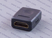 Переходник HDMI гнездо - HDMI гнездо (пластик-золото) (АРБАКОМ)