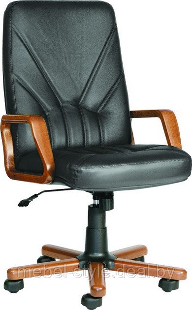 Кресло МЕНЕДЖЕР дерево для руководителя, стулья MANAGER Extra в ECO коже - фото 1 - id-p1549997